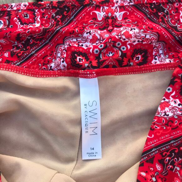 SWIM by Cacique ruche side tie scrunch butt lifter high waisted swimsuit bottom - Picture 4 of 5